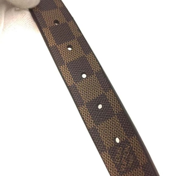Louis Vuitton Damier Ceinture Brown Leather 80cm Mens Belt /4S2232 - Picture 3 of 7